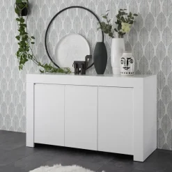 Buffet 3 portes en bois FIRENZE blanc opaque