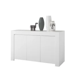 Buffet 3 portes en bois FIRENZE blanc opaque