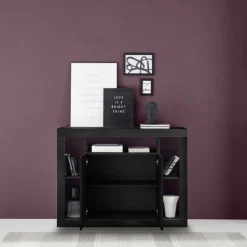 Buffet 2 portes en chene noir