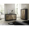 Buffet 3 portes en panneaux de particules bicolore