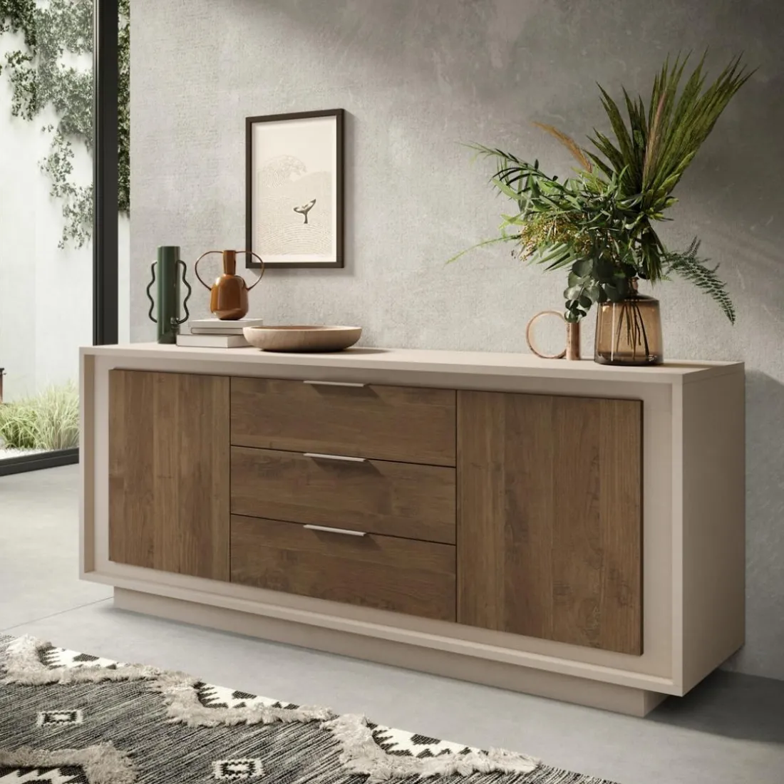 Buffet 2 portes et 3 tiroirs cashmere