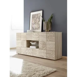 Buffet 2 portes et 2 tiroirs MIRO décor chêne