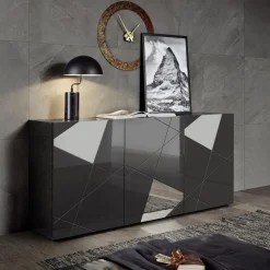 Buffet 3 portes gris