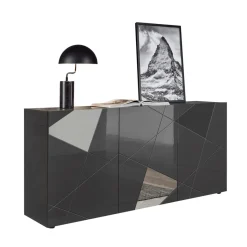 Buffet 3 portes gris