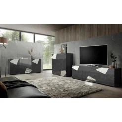 Buffet 3 portes gris