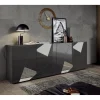 buffet 4 portes gris foncé