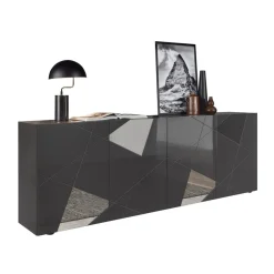 buffet 4 portes gris foncé