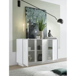 Buffet 3 portes ICE laqué blanc brillant