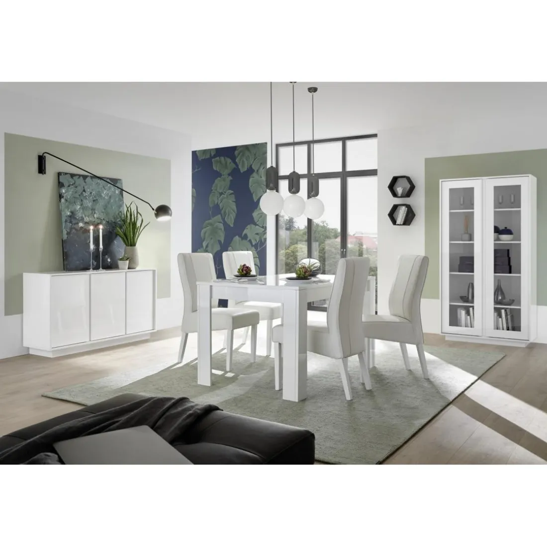 Buffet 3 portes ICE laqué blanc brillant