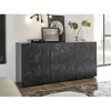 Buffet 3 portes PRISMA laqué anthracite brillant
