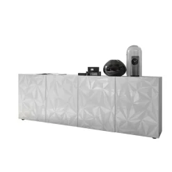 Buffet 4 portes PRISMA laqué blanc brillant