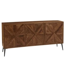 Buffet bois 3 portes symétriques pieds métal KIARA
