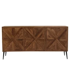 Buffet bois 3 portes symétriques pieds métal KIARA