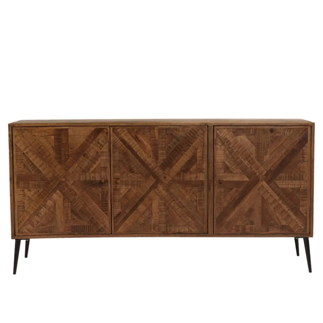 Buffet bois 3 portes symétriques pieds métal KIARA