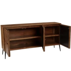 Buffet bois 3 portes symétriques pieds métal KIARA