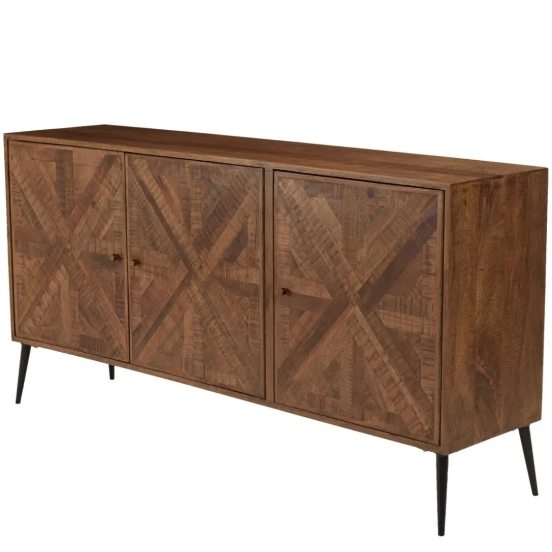 Buffet bois 3 portes symétriques pieds métal KIARA