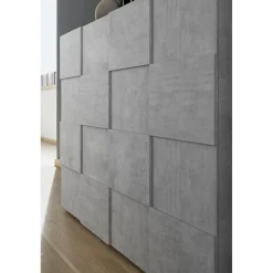 Buffet de cuisine 2 portes en bois DAMA décor beton
