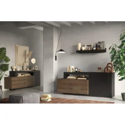 Buffet FREEDOM 2 portes3 tiroirs gris