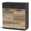 Buffet gain de place style industriel Bernardo Chêne clair