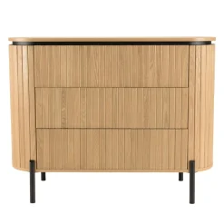 Buffet marron 3 tiroirs style rétro Pin pieds métal noir