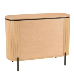 Buffet marron 3 tiroirs style rétro Pin pieds métal noir