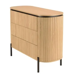 Buffet marron 3 tiroirs style rétro Pin pieds métal noir