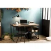 Bureau 1 Niche Et 1 Tablette Bois Teck Recyclé Acacia Mahogany Et Métal