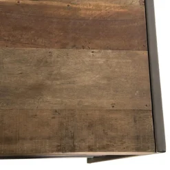 Bureau 1 Niche Et 1 Tablette Bois Teck Recyclé Acacia Mahogany Et Métal