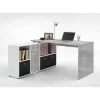 Bureau Angulaire Réversible Gris Béton Blanc MOUFY