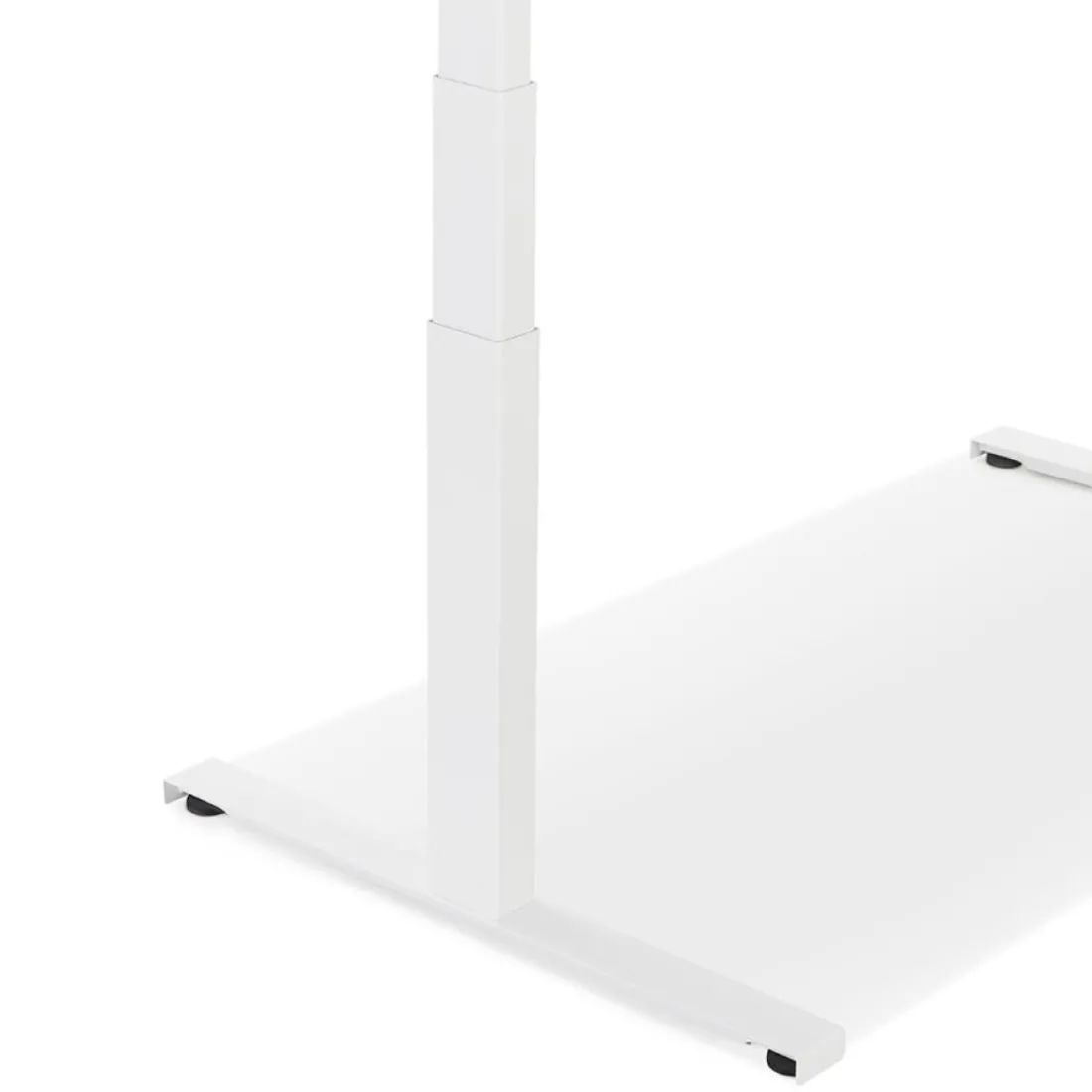 Bureau assis debout électrique 'TRONIK' blanc avec plateau en bois finition Noyer