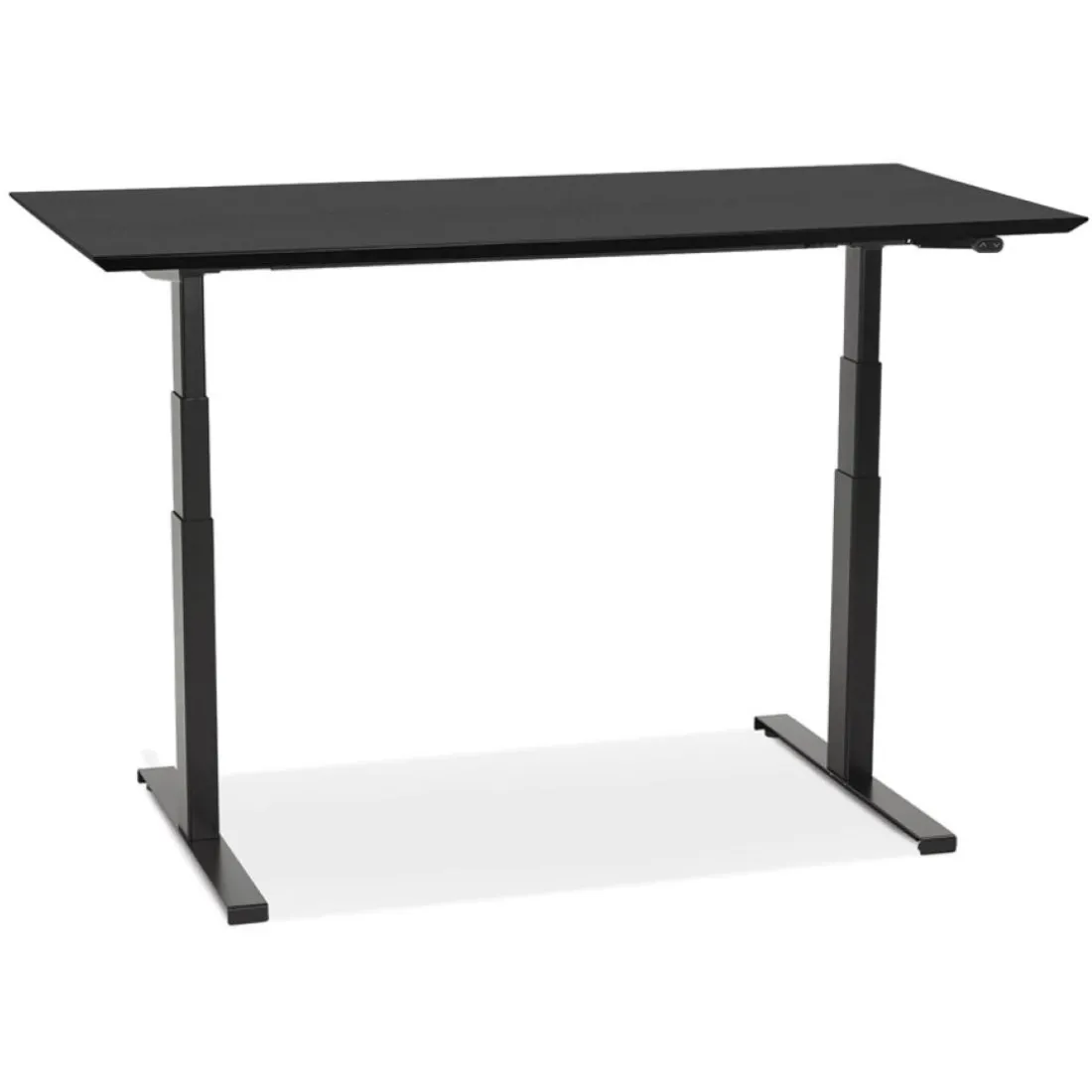 Bureau assis-debout électrique 'BIONIK'avec plateau en bois et métal noir