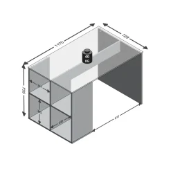 Bureau avec étagère blanc AKI