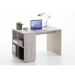 Bureau avec étagère chêne sable AKI