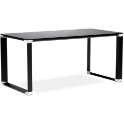 Bureau de direction droit design 'XLINE' en verre noir