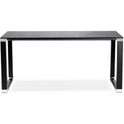 Bureau de direction droit design 'XLINE' en verre noir