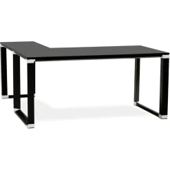 Bureau de direction en angle design 'XLINE' en bois noir