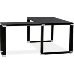 Bureau de direction en angle design 'XLINE' en bois noir