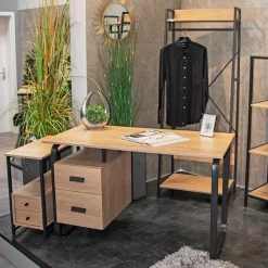 Bureau deux tiroirs integrés modulable