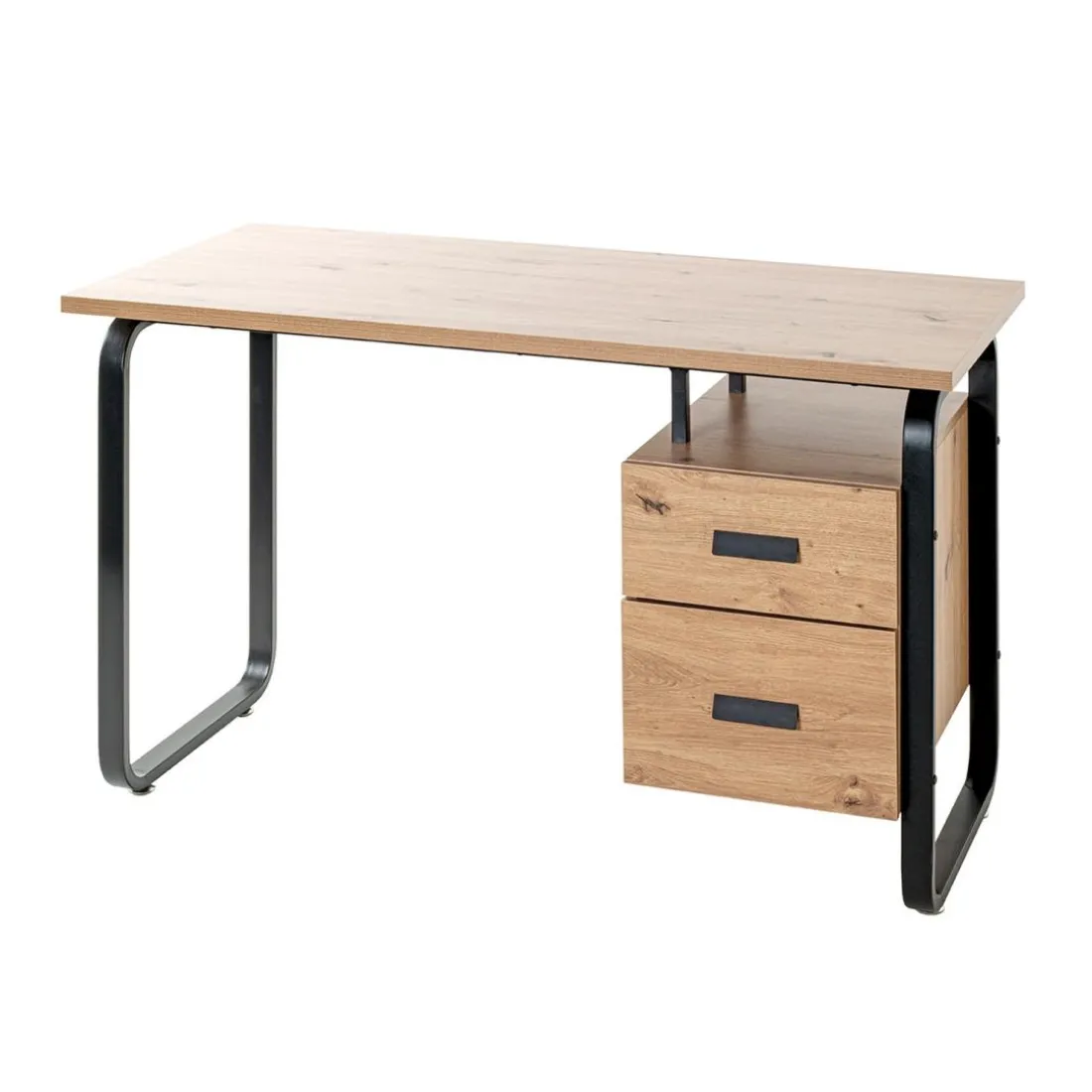 Bureau deux tiroirs integrés modulable