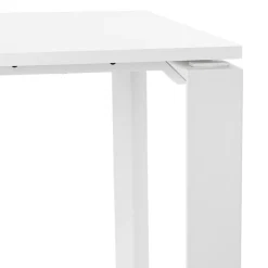 Bureau droit design 'BAKUS' en bois et métal blanc