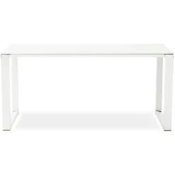 Bureau droit design 'XLINE' en verre blanc