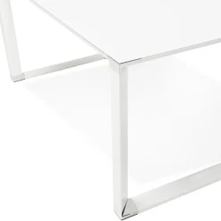 Bureau droit design 'XLINE' en verre blanc