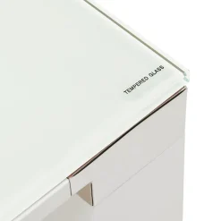 Bureau droit design 'XLINE' en verre blanc