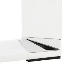 Bureau droit design 'XLINE' en bois finition Noyer et métal blanc