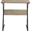Bureau en métal noir et plateaux en bois