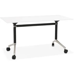 Bureau pliable 'FLEXO' blanc sur roulettes