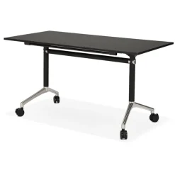 Bureau pliable 'FLEXO' noir sur roulettes