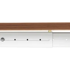 Bureau réglable en hauteur 'OSMOSE' en bois Noyer et métal blanc