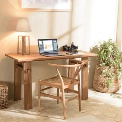 Bureau 140x60cm en bois de teck recyclé