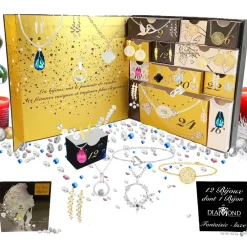 Calendrier de l'avent 12 bijoux dont un bijou orné d'un véritable DIAMANT - So Charm